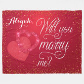 Voorstel voor een rood kunsthuwelijk fleece deken (Voorkant (Horizontaal))