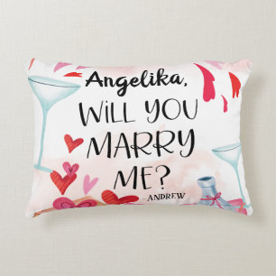 Voorstel voor huwelijk   Wil je me trouwen? Aangep Accent Kussen
