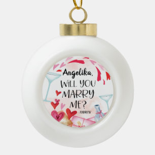 Voorstel voor huwelijk Wil je me trouwen? Aangep Keramische Bal Ornament