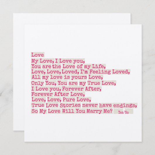 Voorstel/Wil je me trouwen? (Voorkant / Achterkant)