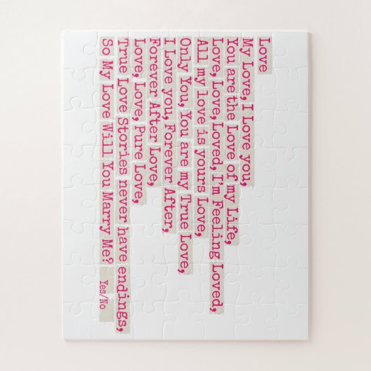 Voorstel/Wil je me trouwen? Legpuzzel (Verticaal)