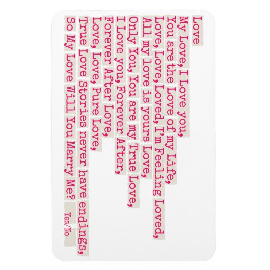 Voorstel/Wil je me trouwen? Magneet (Verticaal)