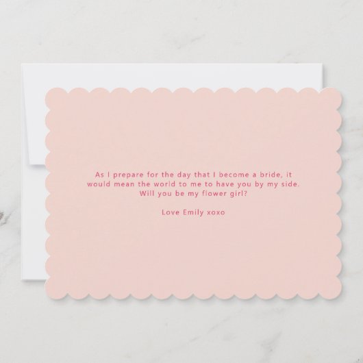 Voorstelkaart voor gedopte rand bloemmeisje kaart (Achterkant)