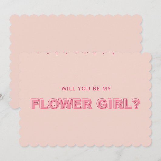 Voorstelkaart voor gedopte rand bloemmeisje kaart (Voorkant / Achterkant)