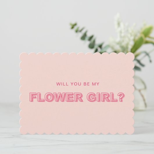 Voorstelkaart voor gedopte rand bloemmeisje kaart (Staand voorkant)