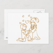 Voorstellen voor één knie briefkaart (Voorkant / Achterkant)