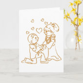 Voorstellen voor één knie kaart (Gele Bloem)