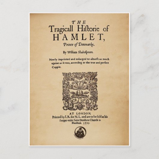 Voorstuk aan de Hamlet Quarto (versie van 1605) Briefkaart (Voorkant)