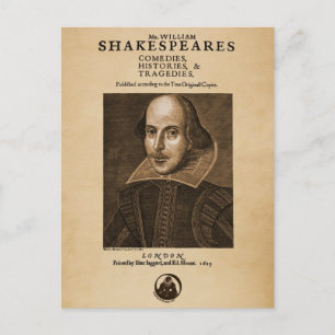 Voorstuk van Shakespeare's eerste Folio Briefkaart