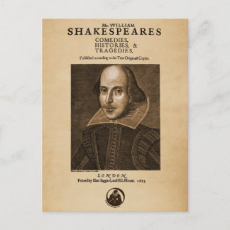 Voorstuk van Shakespeare's eerste Folio Briefkaart