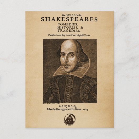 Voorstuk van Shakespeare's eerste Folio Briefkaart (Voorkant)