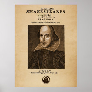 Voorstuk van Shakespeare's eerste Folio Poster