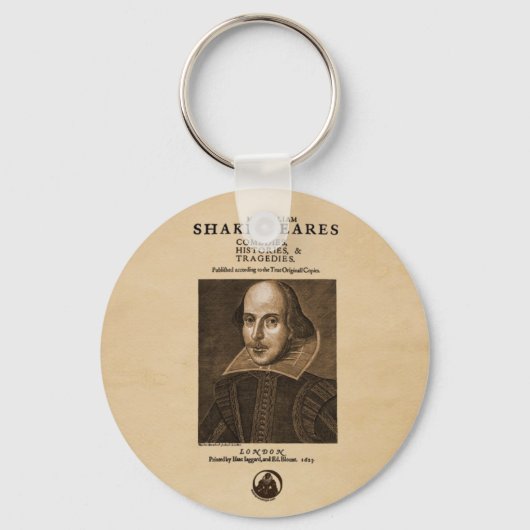 Voorstuk van Shakespeare's eerste Folio Sleutelhanger (Voorkant)