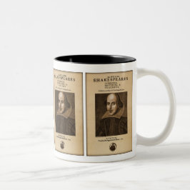 Voorstuk van Shakespeare's eerste Folio Tweekleurige Koffiemok