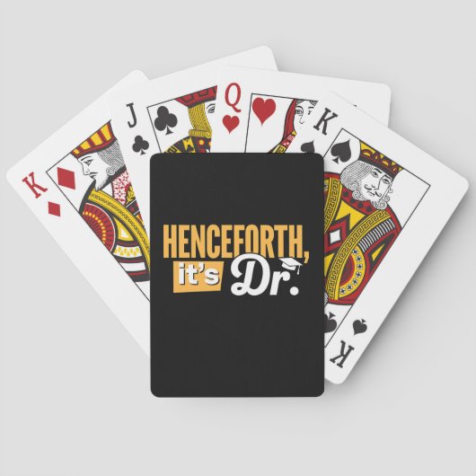 Voortaan is het Dr. PhD Afstuderen doctoraat Pokerkaarten (Achterkant)