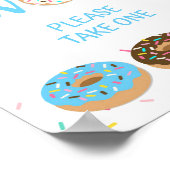 Voorteken - Blauwe Donut Sprinkle Shower-bord Poster (Hoek)