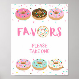 Voorteken - Roze Donut Sprinkle Showbord Poster