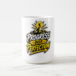 Voortgang Boven Perfectie Bergbeklimmer Motivatie Koffiemok