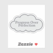Voortgang Boven Perfectie - Herkenbare Cloud Stick Sticker (Vel)
