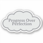 Voortgang Boven Perfectie - Herkenbare Cloud Stick Sticker (Voorkant)
