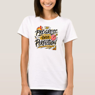 Voortgang Boven Perfectie Motivatie Inspiratie T-shirt