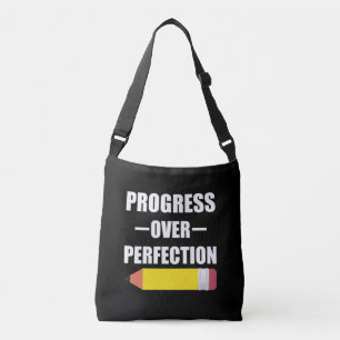 Voortgang Boven Perfectie Terug Naar School Leraar Crossbody Tas