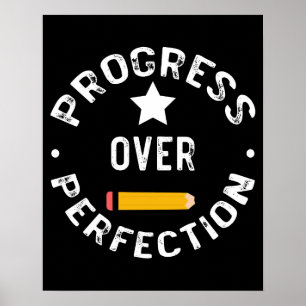 Voortgang Boven Perfectie Terug Naar School Leraar Poster