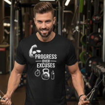 Voortgang Boven Uitvluchten – Motiverende T-Shirt