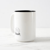 Voortgang niet perfect - donkere grijs tweekleurige koffiemok (Voorkant links)