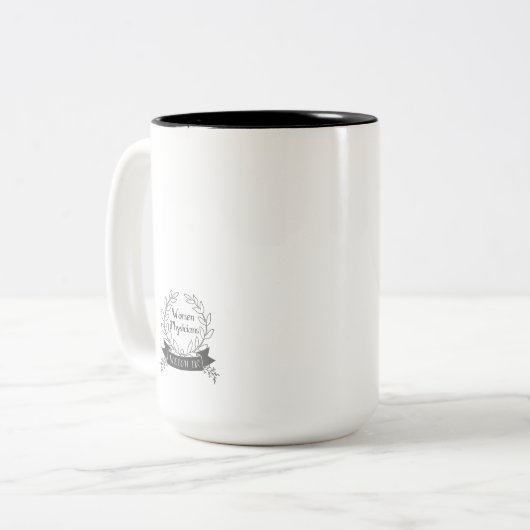 Voortgang niet perfect - donkere grijs tweekleurige koffiemok (Voorkant links)