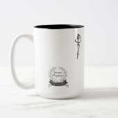 Voortgang niet Perfectie DarkGrey op wit Tweekleurige Koffiemok (Links)