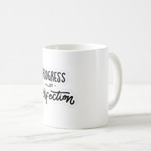 Voortgang niet perfectie koffiemok