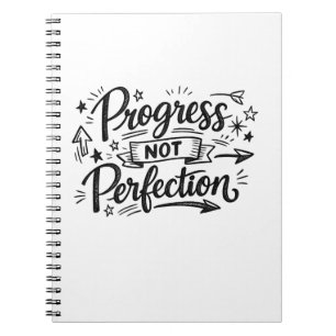 Voortgang Niet Perfectie Motivatie Citaten Ontwerp Notitieboek