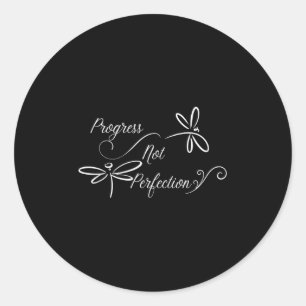 Voortgang Niet Perfectie Motiverend Ontwerp Ronde Sticker