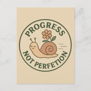 : Voortgang Niet Perfectie Slak Briefkaart