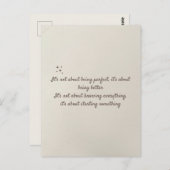 Voortgang over Perfection Quote Briefkaart (Voorkant / Achterkant)