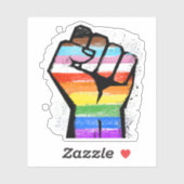 Voortgang Pride Gestreepte Fist Sticker (Vel)