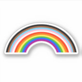 Voortgang Pride Gestreepte Rainbow Arc Sticker (Voorkant)