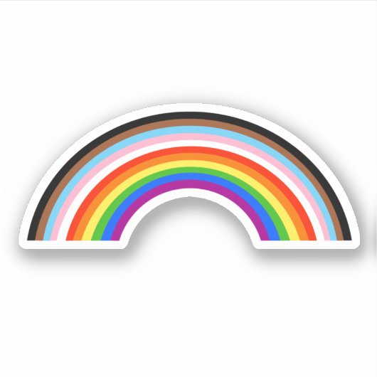 Voortgang Pride Gestreepte Rainbow Arc Sticker (Voorkant)