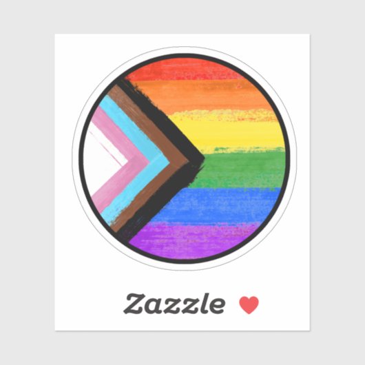 Voortgang Pride Painted Circle Sticker (Vel)