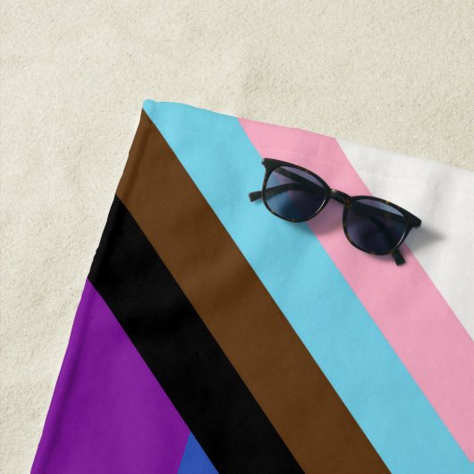 Voortgang Pride Rainbow America Gay America Custom Strandlaken (In situ)