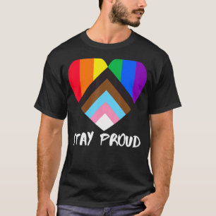 Voortgang Pride Vlag Heart Inclusiviteitsverblijf T-shirt