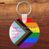 Voortgang Pride vlag | JOUW NAAM | Sleutelhanger (Achterkant)