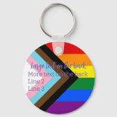 Voortgang Pride vlag | JOUW NAAM | Sleutelhanger (Achterkant)