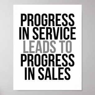Voortgang van de service leidt tot vooruitgang in poster