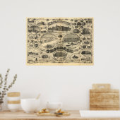 Voortgang van St. Louis - 1884 (Vogel) BigMapBlog. Poster (Keuken)