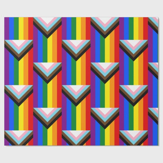 Voortgangs Pride Vlag LGBTQ+ Cadeaupapier (Vlak)