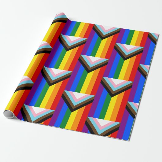 Voortgangs Pride Vlag LGBTQ+ Cadeaupapier (Uitgerold)