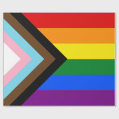 Voortgangs Pride Vlag LGBTQ+ Cadeaupapier (Vlak)