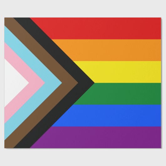 Voortgangs Pride Vlag LGBTQ+ Cadeaupapier (Vlak)